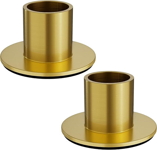 2 Pcs Brass Candle Holder - Elegant Taper Candle Holders, Classic Brass Candlestick Holders for Table Centerpiece, Festive Christmas Mantel Display or Sophisticated Home Decor
