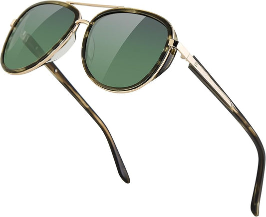 BIRCEN Polarized Sunglasses for Women UV - Protection Womens Retro Mirrored Shades with Acetate Frame BC2001