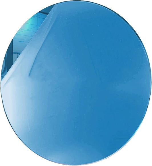 Marketing Holders Acrylic Mirror 11" Wide Round Medium Blue .118" Thick No Adhesive Reflective Pieces Perfect for DIY Arts and Crafts School Projects Home or Office Decor Special Events