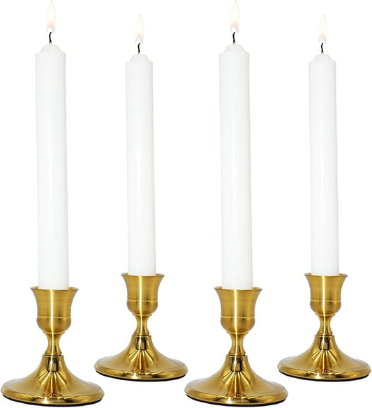 Candlestick Holders Taper Candle Holders, Gold Vintage Candle Stick Candle Holder for Pillar Candles Table Centerpiece, Wedding Reception, Festive Christmas Mantel Decor or Home Decor