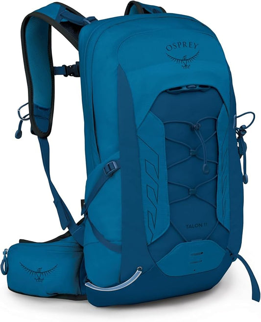 Osprey Talon 11L Men's Lightweight Hiking Backpack - Small Daypack for Travel & Camping, Scoria Blue/Night Shift