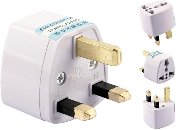 ANRANK UN6688AK 2 Packs Universal EU/USA/AU to UK GB England AC Power Plug Adapter Travel Converter