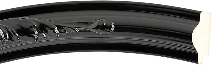 OVALCREST Round Beveled Wall Mirror for Home Decor - Florence Style - Gloss Black - 22x22 Outside Dimensions