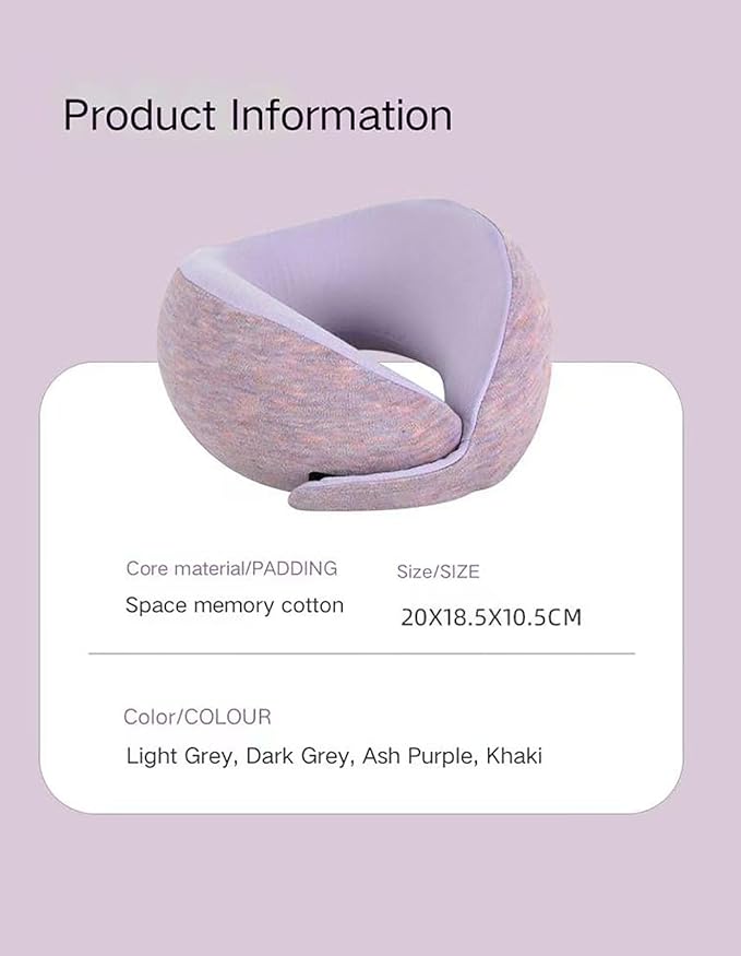 Kids Memory Foam Travel Neck Pillow, 360° Support,Travel U-Shaped Airplane Pillow, Foldable，Suitable for Commuting, Flying, Working, and Living at Home (Black)