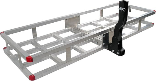 fouwick lugglage Basket, Folds Flat, Heavy Duty Hitch Cargo Basket (Aluminum 60x20x7)
