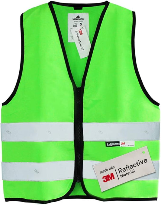 Salzmann Children's High Visibility Vest - Reflective Safety Vest with Zipper - Made with 3M Reflective Material