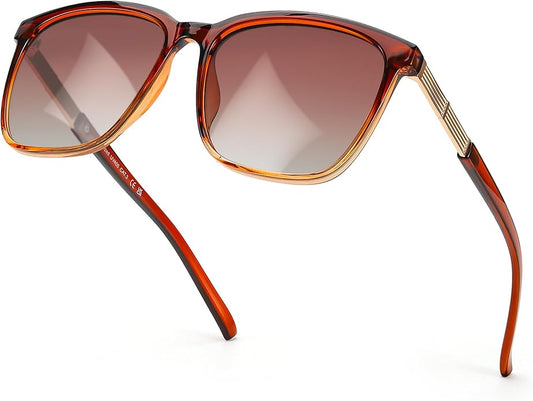 SIPHEW Oversized Square Sunglasses for Women|Lightweight Fashion Sunglasses 100% UV400 Protection|Trendy Mirrored Shade