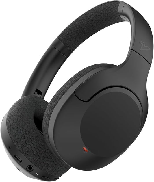 VOKALEN Hyper Pro 2 Bluetooth Headphones Over Ear, Hi-Res Audio, Adaptive Noise Cancelling, 60H Playtime, DEEP360 Spatial Sound, Comfort Mesh Ear Cushions, Deep Bass, Custom EQ (Pro 2, Black)