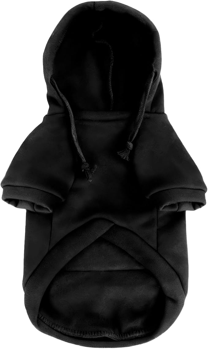 Jecikelon Pet Dog Cold Weather Coat with Pocket Winter Dog Hoodie Warm Puppy Clothes for Small Dogs Chihuahua Clothing (Medium, Y02-Black)