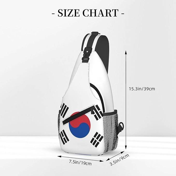 GJXFLSY Republic of Korea Flag Sling Backpack Crossbody Bag Casual Chest Bags Travel Hiking Daypack Shoulder Bag for Women Men