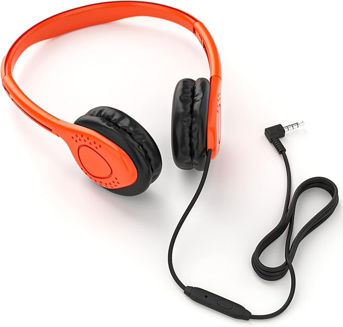 Maeline Bulk Classroom Student Headphones On Ear Stereo Headphones Adjustable Band & Faux Leather Cushions for Kids Online Learning, Library, School, Travel - 3.5mm Plug - 30 Pack - Multi Colors