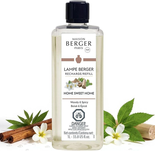 MAISON BERGER - Home Sweet Home - Lampe Berger Fragrance Refill for Home Fragrance Oil Diffuser - Air Freshener - 33.8 Fluid Ounces - 1 Liter