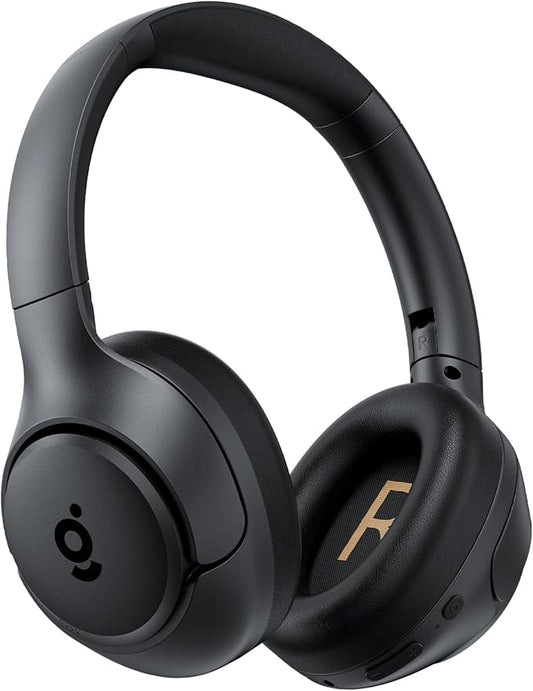 Hybrid Active Noise Cancelling Headphones, Wireless ANC Bluetooth 5.4 Over Ear Headphones, Clear Calls, Deep Bass, 60H Playtime, Comfort Fit, Foldable Headset for Gym Travel Office Home Black