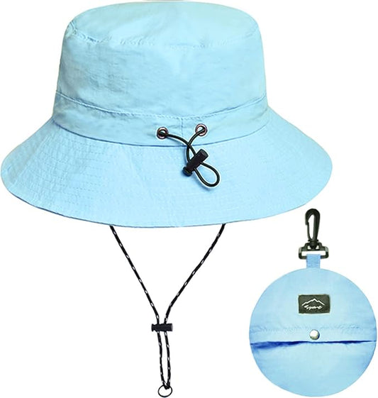 Waterproof Bucket Hat for Women and Men - UV Protection Beach Sun Hat Fishing Safari Boonie Hat Rain Hat Adjustable Packable