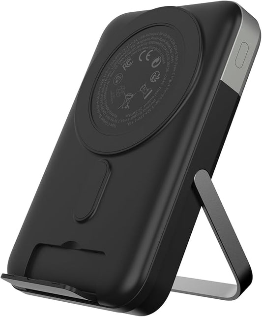Magnetic Power Bank, 10000mAh Wireless Portable Charger, 22.5W Wireless Battery Pack with LED Display, Portable Phone Charger with Stand for iPhone 17/16/15/14/13 Series (Black)