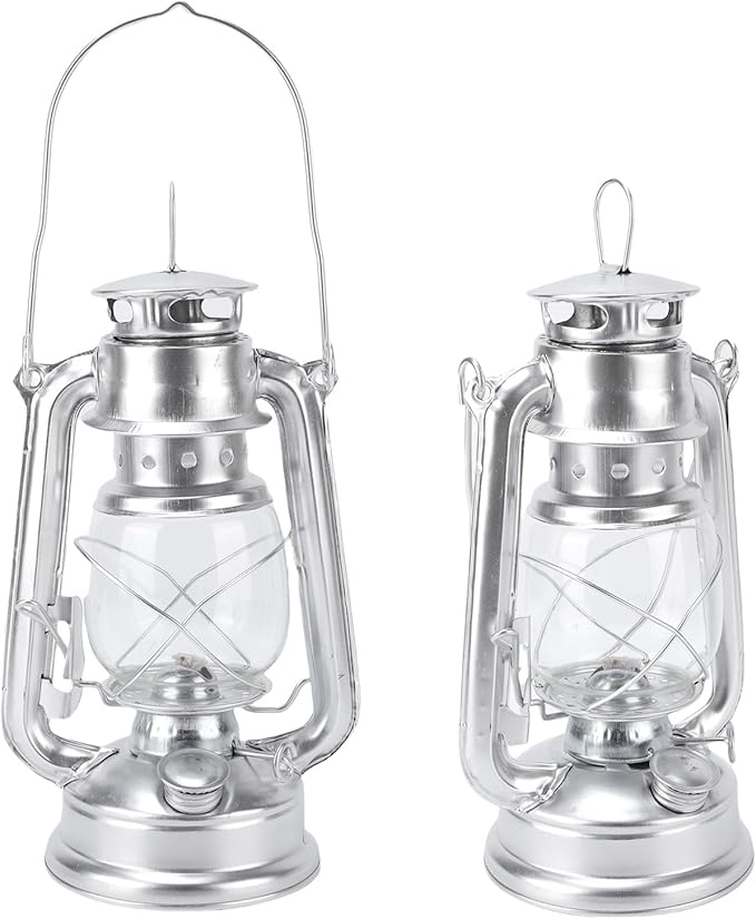 Diydeg Kerosene Lantern, Retro Oil Lamp with Large Capacity Oil Tank and Wick for Indoor Outdoor Use, Vintage Hanging Iron Lantern for Camping Emergency Decoration