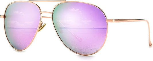 SUNGAIT Women's Lightweight Oversized Aviator Sunglasses - Classic Style Polarized Lens