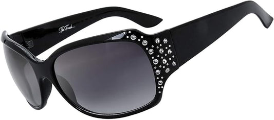 The Fresh Trendy Classic Women Hot Fashion Rhinestones Sunglasses with Gift Box