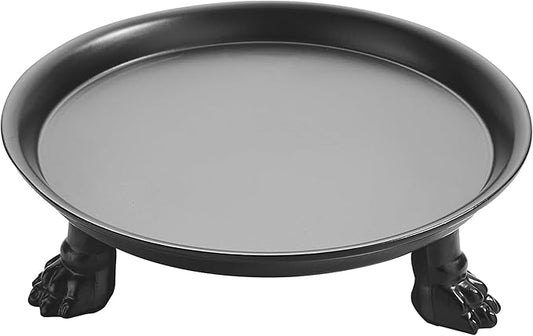 khtumeware Vintage Black 100% Solid Brass Clawfoot Candle Dish - Pedestal Dish - Antique Black Rustic Candle Holder - Jewelry Holder - Perfect for Wax Candles, Rings, and Trinkets
