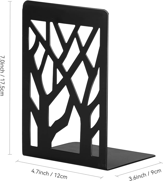 Decorative Metal Bookends Black Set of 4