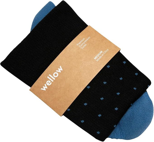 Wellow Premium Socks (Compression Socks - Regular) for Men & Women, Made with Viscose from Bamboo, Knee High, 18-25 mmHg