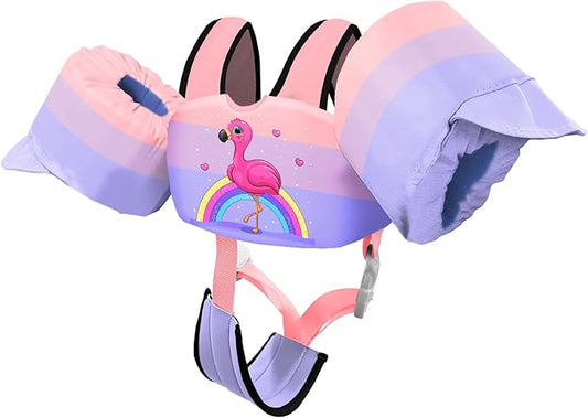 Chriffer Kids Swim Vest Life Jacket for 30-55 Pounds Boys and Girls, Toddler Floaties with Shoulder Harness Arm Wings for 2,3,4,5,6,7 Years Old Baby