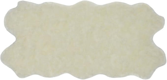 Nouvelle Legende Faux Fur Sheepskin Rug, Ultra-Soft Long Narrow Decorative Runner for Hallway, Bedroom, or Entryway, Warm in Winter, Cool in Summer, Easy Care, Neutral Color, Quattro
