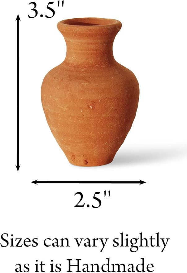 Biblical Herodian Clay Oil Lamp with Jar - Authentic Terracotta Replica from Holy Land Archaeological Finds - Handmade Christian & Jewish Faith Artifact