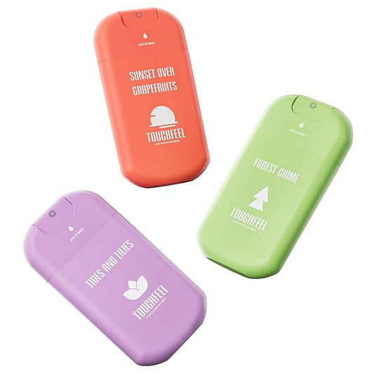 Power Mist Hand Sanitizer Spray, Scented Hydrating Hand Sanitizers Travel Size Refillable, Pocket Portable 3-Pack (Forest Chime, Tides and Lilies, Sunset over Grapefruits) 0.93Fl Oz Each