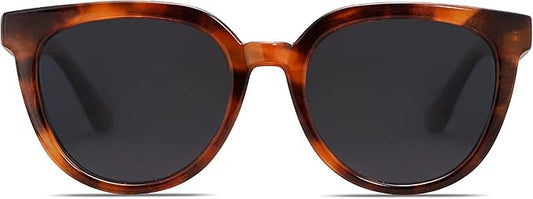 SOJOS Trendy Cat Eye Round Polarized Sunglasses for Women Fashion UV Protection Sunnies Sunglasses SJ2175