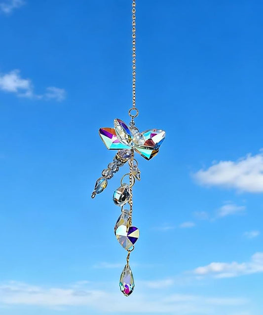 Hanging Prism Dragonfly Sun Catchers Indoor Window Rainbow Maker Sparkling Crystal Decor Sunlight Suncatcher