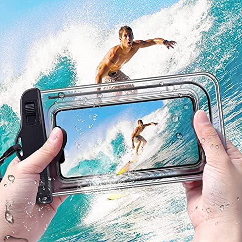 Sriyso Floating Universal Waterproof Phone case 2 Pack-Up to 7.0",Adjustable Lanyard Phone Pouch,Cellphone Dry Bags for Vacation Beach Pool Kayak Cruise Travel Essentials（Blue
