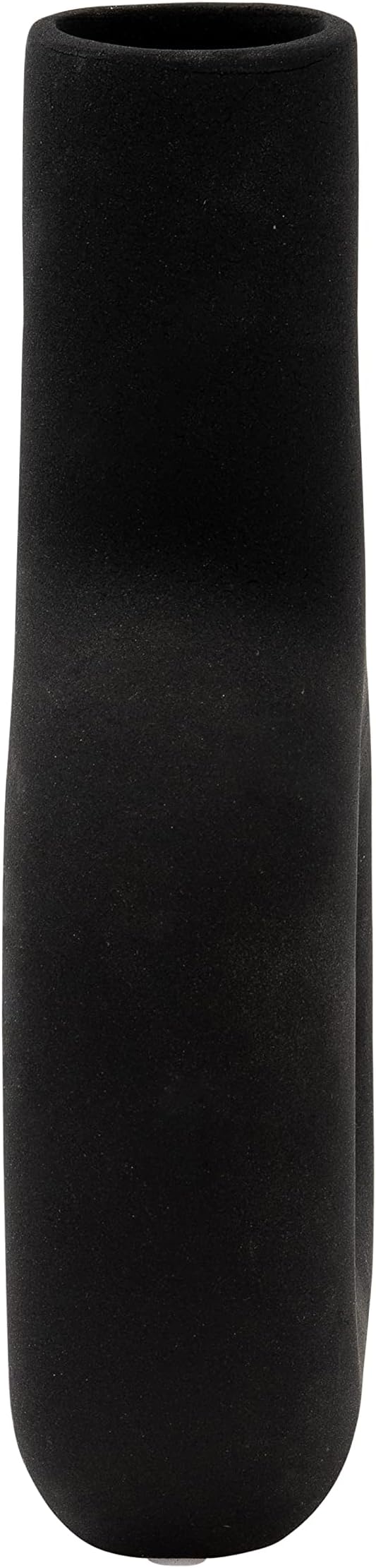 Sagebrook Home Modern Stoneware Vase - Matte Dolomite Decorative Accent for Home, Office & Living Room - Contemporary Minimalist Design - 8" Black