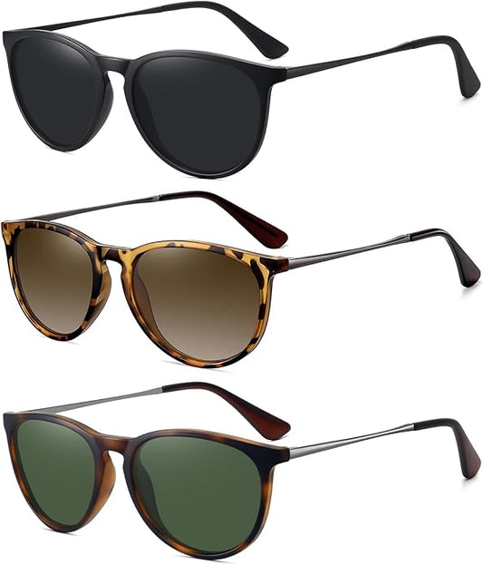 Retro sunglasses womens 2024 trendy round classic glasses