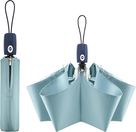 FDJASGY UV Sun Umbrella Compact Folding Travel Umbrella Auto Open Close Compact Folding Rain Umbrellas for Women Men Blocking UV 99.98%
