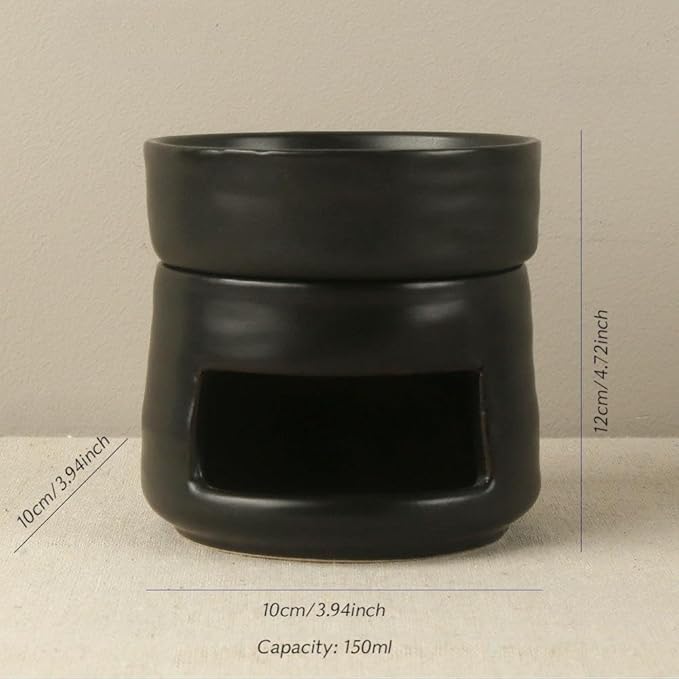 Ceramic Essential Oil Burner Tealight Candle Holder Decorative Aroma Diffuser Separable Dark Green