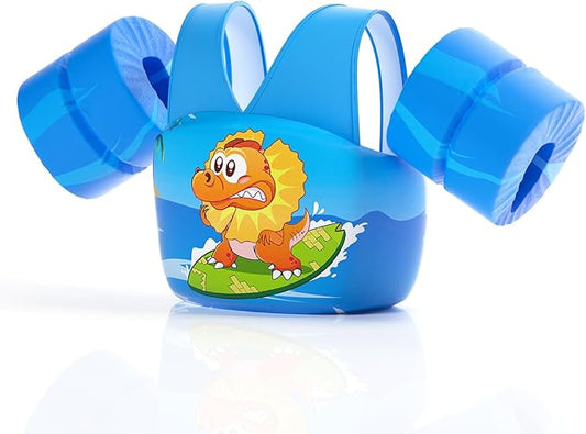 REALIKE Kids Swim Vest for Toddler Floaties Swimming Aids with Shoulder Harness Arm Wings for Children/Infant/Baby,Sea Beach/Pool/Lake, Suitable for 28-70lbs Boys/Girls
