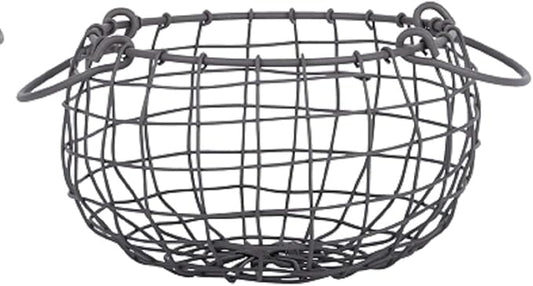Esschert Design Wire Basket Small Round Diameter 22.3 cm Handles Decoration Garden Decoration