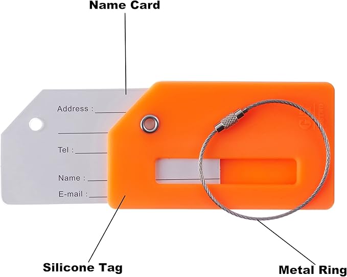 Gostwo 2 Pack Silicone Luggage Tags for Suitcases, 26 Initial Letter Baggage Labels Handbag School Bag Suitcase Instrument Tag with Stainless Steel Loop(Orange)(Letter Z)