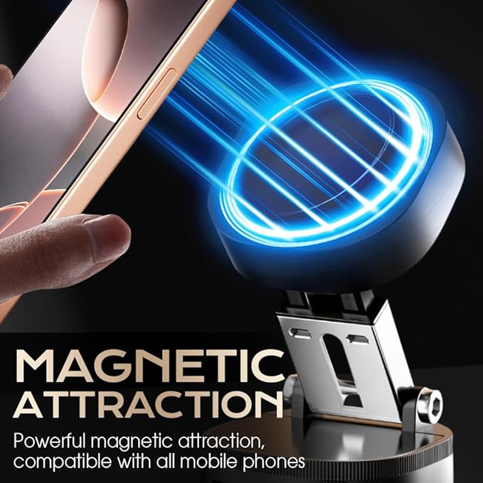 Vacuum Magnetic Suction Phone Holder, 2026 New Vacuum Magnetic Phone Holder, Adjustable Suction Phone Mount, Portable Universal Collapsible Magnetic Phone Stand Car Mount for Smartphones (White)