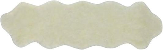 Nouvelle Legende Faux Fur Sheepskin Rug, Ultra-Soft Long Narrow Decorative Runner for Hallway, Bedroom, or Entryway, Warm in Winter, Cool in Summer, Easy Care, Neutral Color, Duo