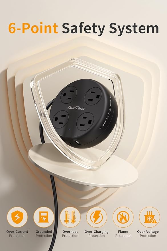 Australia Travel Adapter with USB C, US to Australia Plug Adapter with 4 Outlets 3 USB Ports, Type I Outlet Adapter for US to New Zealand, China, Argentina,Fiji, AU (Black)