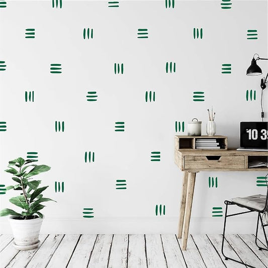 120pcs Modern Line Wall Stickers Boho Nursery Kids Living Room Scandinavian Home Décor Self-Adhesive Murals Vinyo DIY Gift YT5037 (Green)