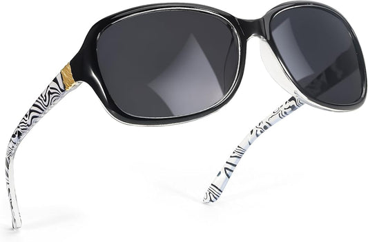 SIPHEW Polarized Sunglasses for Women | Vintage Square Sunglasses w UV400 Protection | Womens Wraparound Shade