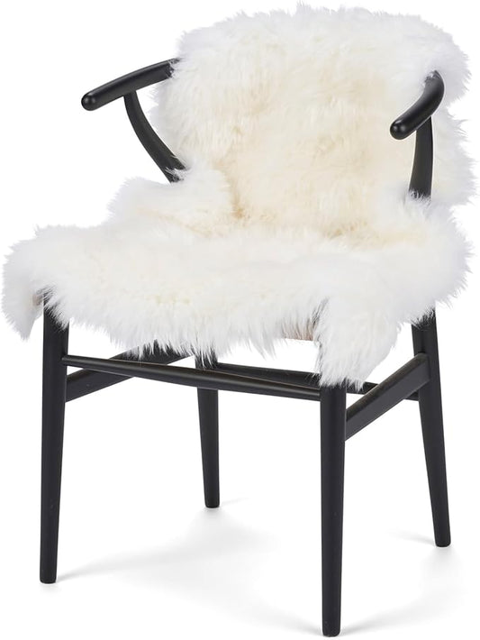 Sheepskin Long Hair 2x3 ft | Bedside Rugs for bedrooms, Sofa, Chair or The Dining Table | Each Sheepskin Rug is Unique and Created by Nature | Small Fluffy Rug in Color White