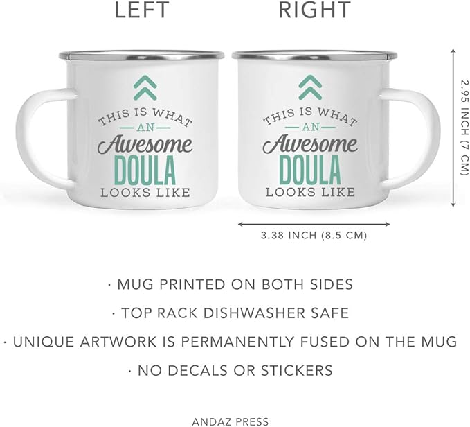 Andaz Press 11oz. Stainless Steel Campfire Coffee Mug Gift, This is What an Awesome Doula Looks Like, 1-Pack, Birthday Gift Ideas Coworker Him Her, Includes Gift Box