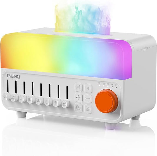 2026 4-in-1 Aroma Essential Oil Diffuser with Bluetooth Speaker Function, Humidifier, 12 Colors Night Light with 8 Nature Sounds, White Noise & Timer for Bedroom, Baby, Adults, and Kids (White)