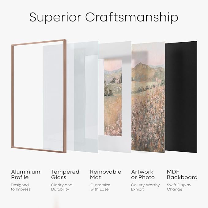 Homeforia 14x22 Picture Frame Mocha, High End Metal 14 x 22 Poster Frames with Mat 12 x 16 for Photo, 14x22 Mocha Frame Matted to 12x16 inch Print, 22x14 Thin Frame, Tempered Glass, Wall Kit, Set of 1