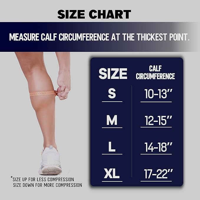 Thoxcare Calf Compression Sleeve for Men Women (2 Pairs), Leg Support Footless Compression Socks for Running - Shin Splint Varicose Veins Swelling & Pain Relief, Beige/White, Large