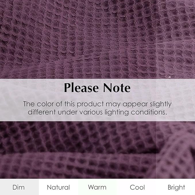 Salt Earth GOTS Certified 100% Organic Cotton Throw Blanket, 90" X 90" Blankets & Throws for Bed, Throw Blanket for Couch,Modern & Cozy Blanket, All Season Waffle Blanket, Soft Blanket (Plum Perfect)